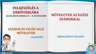 39 – SZÁMKIFEJEZÉS, MŰVELETEK AZ EGÉSZ SZÁMOKKAL (MŰVELETEK SORRENDJE)