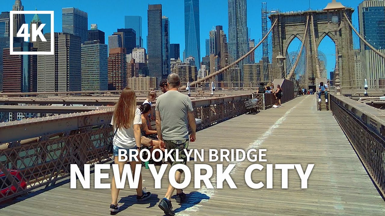 [4K] NEW YORK CITY - Walking Brooklyn Bridge, NYC Historic Landmark ...