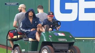 OAK@HOU: Astros take White's car on the field for BP