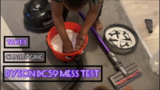 DYSON DC59 & NUMATIC HENRY - Taye sets a challenging mess test