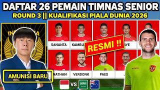 RESMI | DAFTAR 26 PEMAIN TIMNAS INDONESIA KUALIFIKASI PIALA DUNIA 2026 ZONA ASIA 🔥