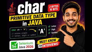 160. char Primitive Data Type in Java (Selenium Java 2026)