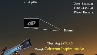 Celestron Inspire 100Az Refractor Telescope - Zooming SATURN (with 20mm + 10mm Eyepiece + iPhone 11)