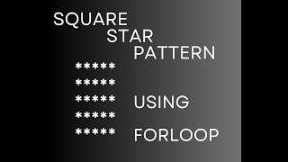 Javascript * Square Star Pattern * Forloop *