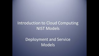 Cloud Computing NIST Model