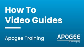 Apogee Training (NHS Nightingale) - Operation Guide | Apogee Corporation | Managed Print Services