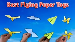 New Best 4 flying paper toys making | notebook paper helicopter | spinning paper toys| paper plane