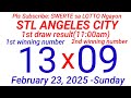 stl bulacan pampanga angeles city 1st draw result 11 00 am draw february 23 2025