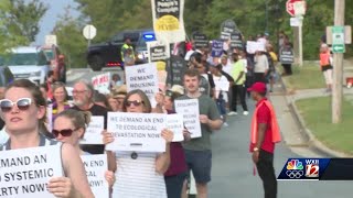 Marchers gather in Greensboro to speak out about poverty, racism