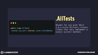org junit runners AllTests with examples