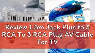 Review 1.5m Jack Plus to 3 RCA To 3 RCA Plug AV Cable For TV DVD CD Player cod