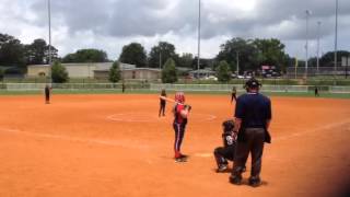 10u fastpitch softball hits a home run in USSSA Alabama sta