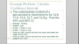 CTC 115:  Calculating Different Confidence Intervals (50% and 90%) for a Set of Data Example Part 4