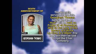 Georgiana Thomas ~ Short Obituary 1