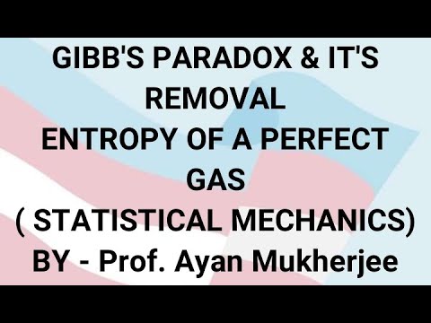 Entropy Of Mixing : Gibbs Paradox - YouTube