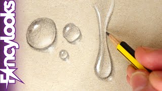 Cómo dibujar gotas y lágrimas a lápiz, inventadas-paso a paso