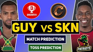 GUY vs SKN Dream11 Prediction | Match Prediction | Toss Prediction | Players Prediction | Cricstars