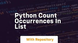 python count occurrences in list