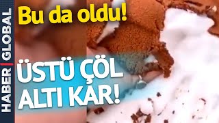 Çöle Kar Yağdı! İlginç Görüntüler Kameraya Böyle Yansıdı