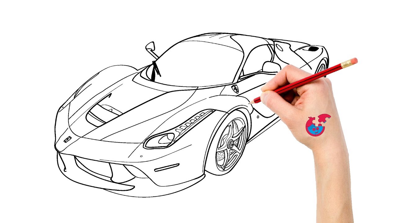 How To Draw Cars Ferrari LaFerrari - Learning Drawing - Puzzle Kid ...