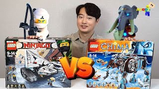 Lego Battle!! Ninjago Tank vs Chima Mammoth (70616, 70145)