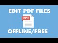 How to edit pdf files in offline FREE