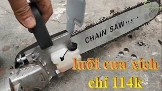 Dùng thử Bộ lưỡi cưa xích gắn máy mài cầm tay giá rẻ trên Shopee