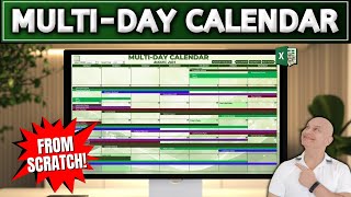 CREATE a Multi-Day Calendar in Excel FROM SCRATCH Like a Pro!