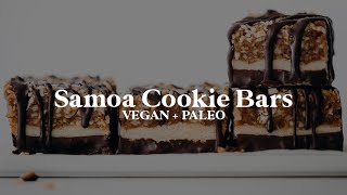 Vegan Paleo Samoa Cookie Bars  // vegan + paleo