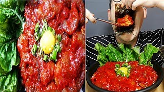 MUKBANG 탱글탱글 양념깐새우장덮밥(Spicy Shrimp)에 계란찜 먹방 ASMR SOCIAL EATING SHOW