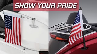 Deluxe Folding Flag Pole for Honda GL1800 Goldwing | Show Chrome