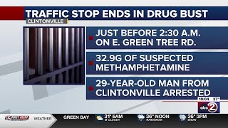 Clintonville man arrested for possession of methamphetamine after traffic stop