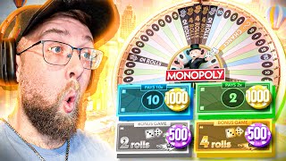 INSANE $3,000 BETS ON MONOPOLY LIVE! (MY PERSONAL RECORD)