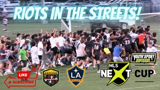 MLS NEXT CUP 2023 HIGHLIGHTS U15 LA GALAXY ACADEMY BEAT BALTIMORE ARMOUR 2-1 , RIOTS BREAK OUT !!
