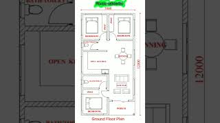 Affordable bungalow-type tiny house design idea (12x7 Meters) | 3 bedroom house design Floor Plan.