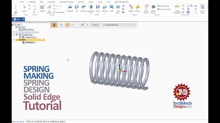 Solid Edge Spring Design Tutorial :: Spring Design in Solid Edge : Design a Spring in Solid Edge