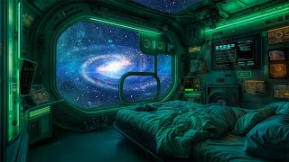 Galactic Serenity ✨ Sleeping in a Spacecraft Bedroom with a Stunning View of the Milky Way Galaxy