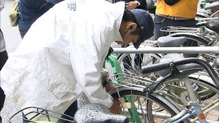 無施錠の自転車に警察が鍵を…「おせっカギ」作戦で盗難ゼロへ　香川