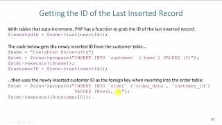 Database Application Development: Other Commands Using Last Insert ID with PHP and MySQL
