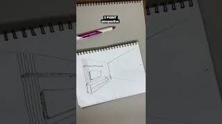 Room design in 2 point perspective #perspectivedrawing #art #drawing #easy