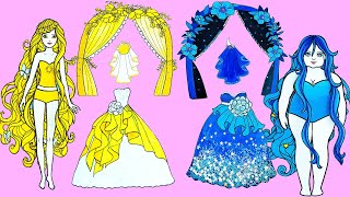 Paper Dolls Dress Up - Wedding Day and Night Dresses Handmade Quiet Book - Barbie Story & Crafts