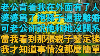 老公背著我在外面有了人，婆婆為了抱孫子逼我離婚，可老公卻說他和她沒關係，當我看到那張親子鑒定後，我才知道事情沒那麼簡單