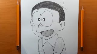 Come disegnare Nobita da Doraemon || Idee di disegno facili || Disegno a matita passo dopo passo