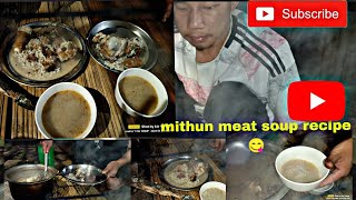 cooking and eating mithun meat recipe 😋