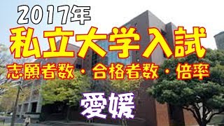 私立 大学入試　志願者数・合格者数・倍率　【愛媛2017】