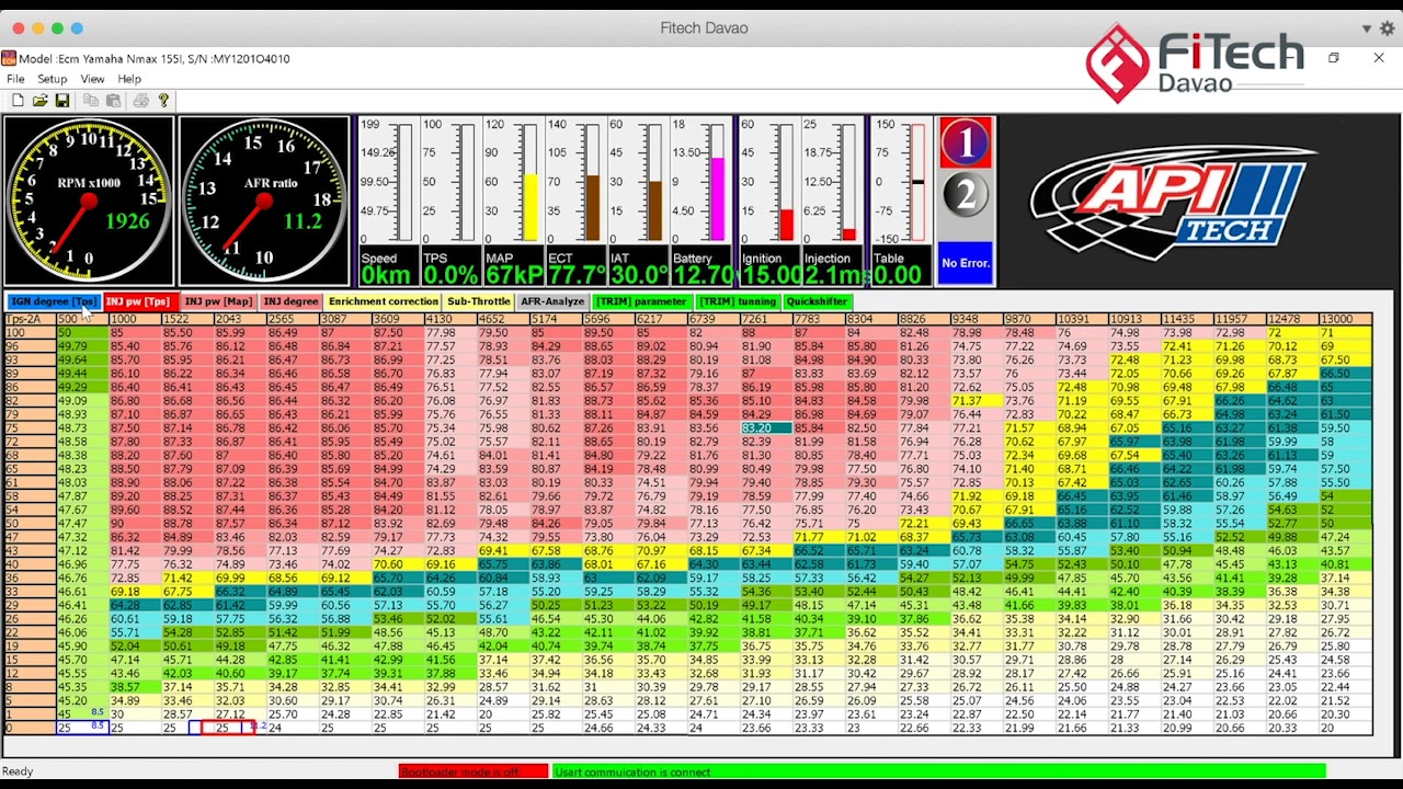 APITech ECU Tuning 101 Video 2 - MAP Vs RPM Tuning Using Datalogger ...