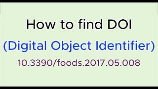 How to find DOI number of the journal article