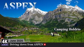 ASPEN Hotel in Grindelwald Camping Holdrio 4K Switzerland 🇨🇭 - Driving down to Extraordinary Scenery