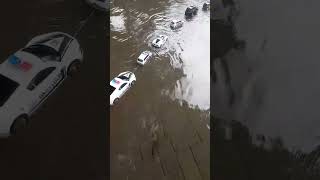 mobil polisi konvoi menerobos banjir #shorts #viral #mainananak