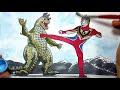 draw ultraman gaia vs monster drawing and coloring for kids tim tim tv